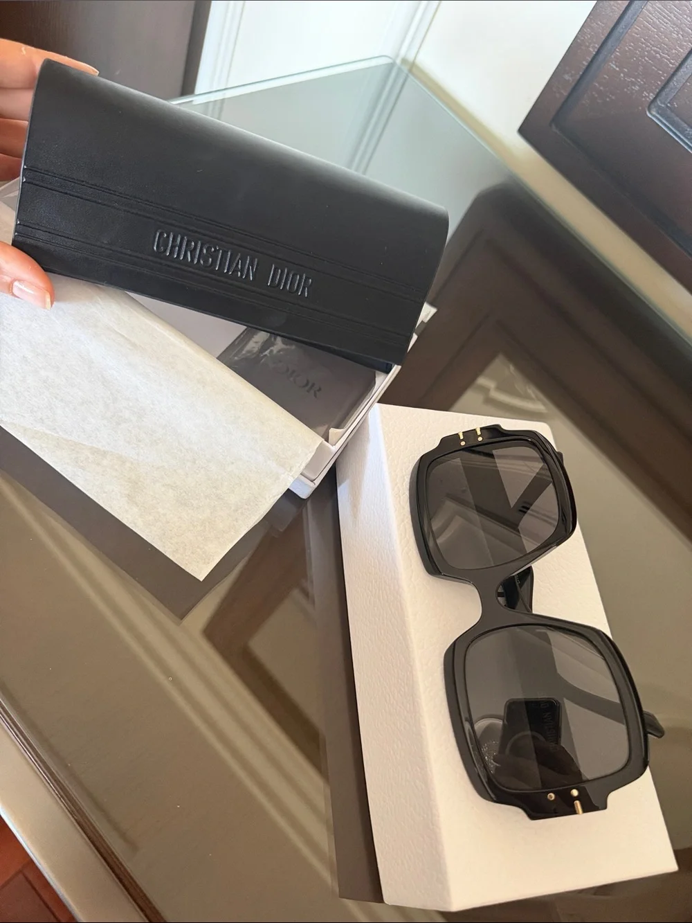 Dior Black Oversized Square women Sunglasses